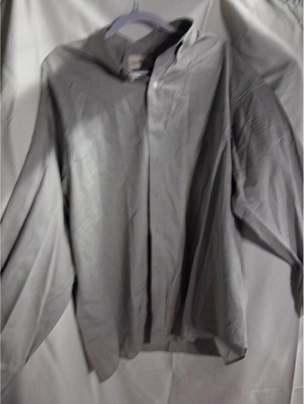Oak Hill Men's Easy Stretch Button-Up Long Sleeve Shirt Gray 18 1/2-34/35 M2